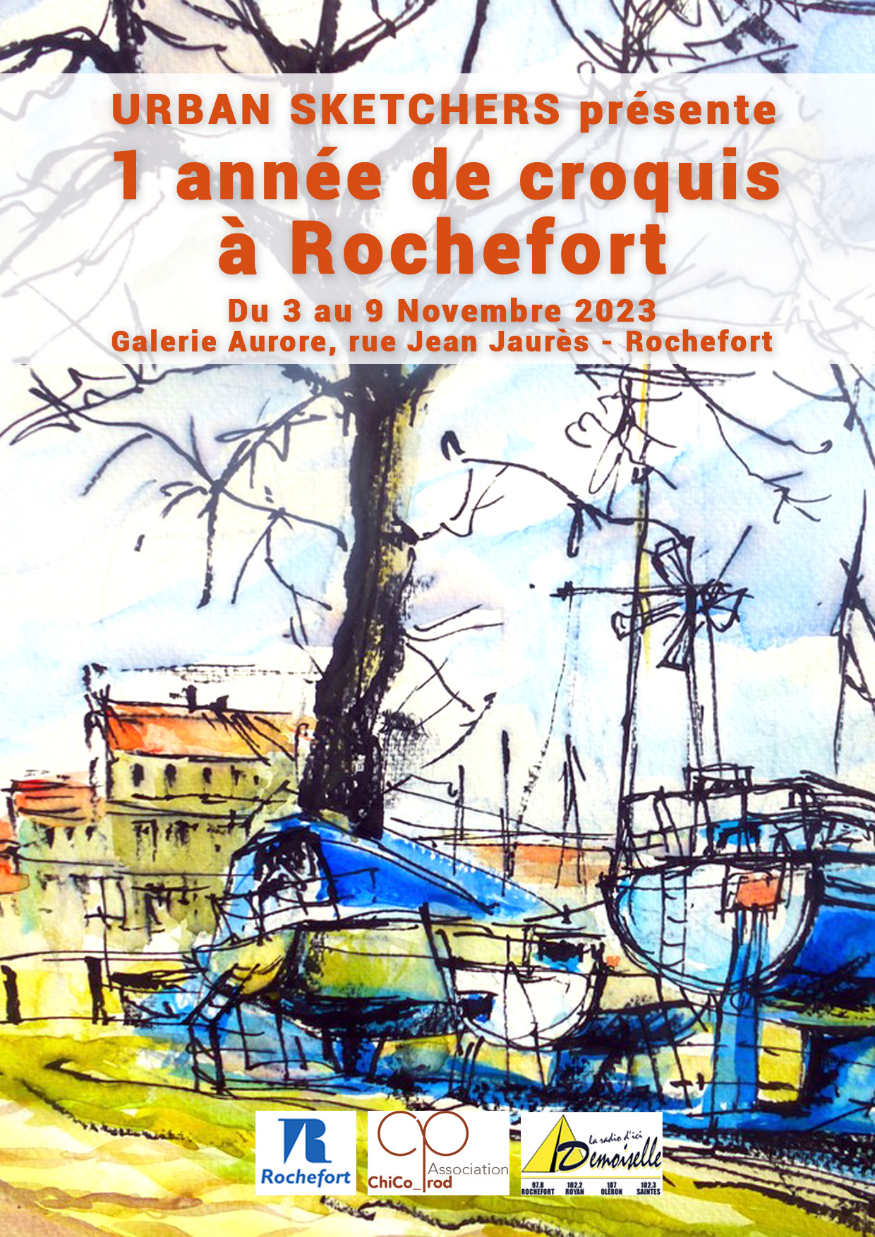 Urban Sketchers présente une année de croquis à Rochefort, du 3 au 9 novembre 2023